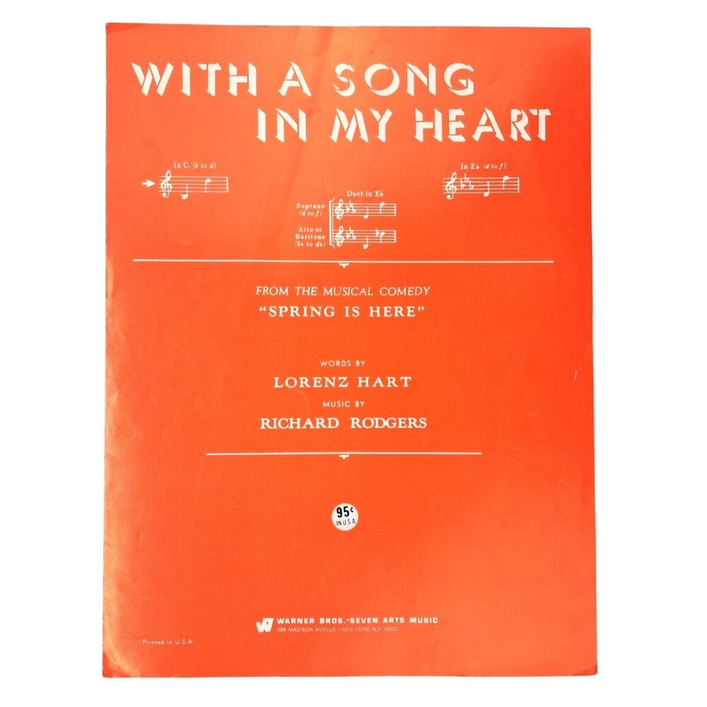 Vintage With A Song In My Heart Sheet Music 1929 Rodgers Hart Spring Is Here